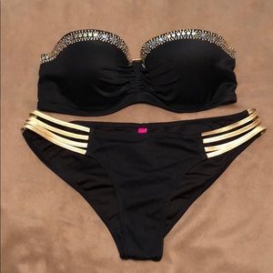 VS black and gold bikini
